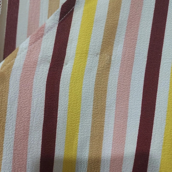 Lane Bryant Mulitcolor Stripes Short Sleeve V-Neck Smocked Waist Blouse Size 20 - Picture 7 of 10